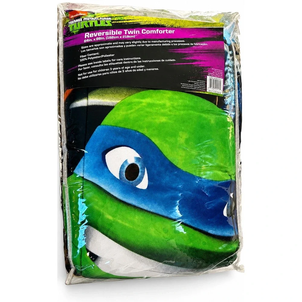 New TMNT Teenage Mutant Ninja Turtles Comforter Twin 86x64 Nickelodeon 2015